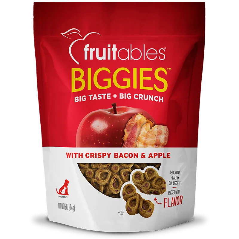 Fruitables Dog Treat Biggies Bacon & Apple Tocino & Manzana 16oz