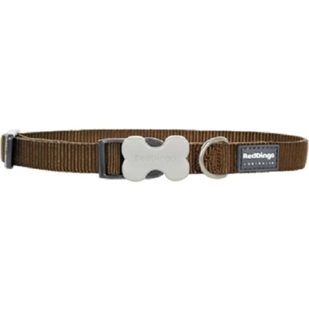 Red Dingo Collar Marrón De Nylon Mediano Para Perros 9″