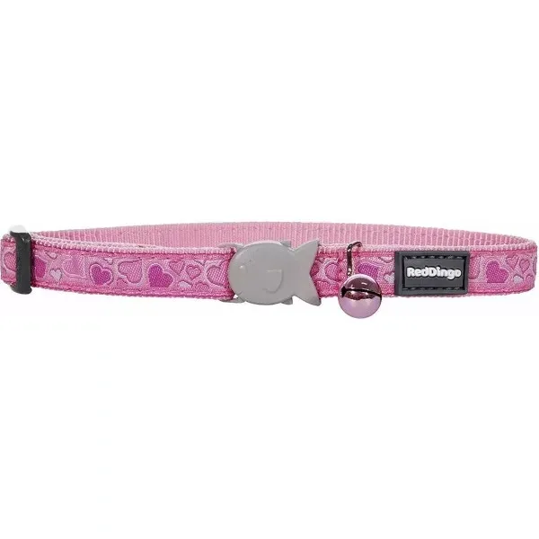 Red Dingo Ribbon Breezy Love Collar Rosado Para Gatos 8″