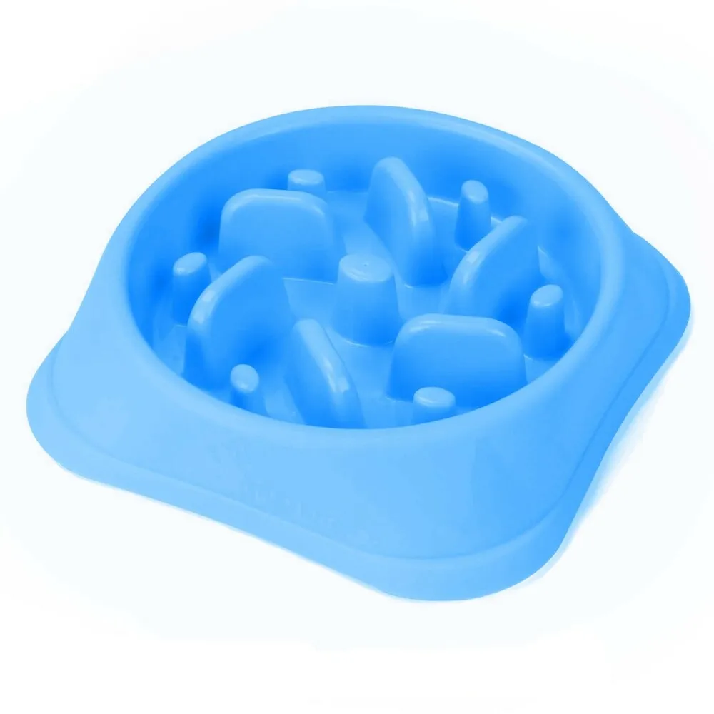 Masco Pets Slow Feeder Dog Bowl Plato Azul De Alimentación Lenta Para Perros 25cm