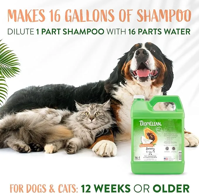 Tropiclean Shampoo & Conditioner Papaya & Coconut Luxury 2in1 - Imagen 4