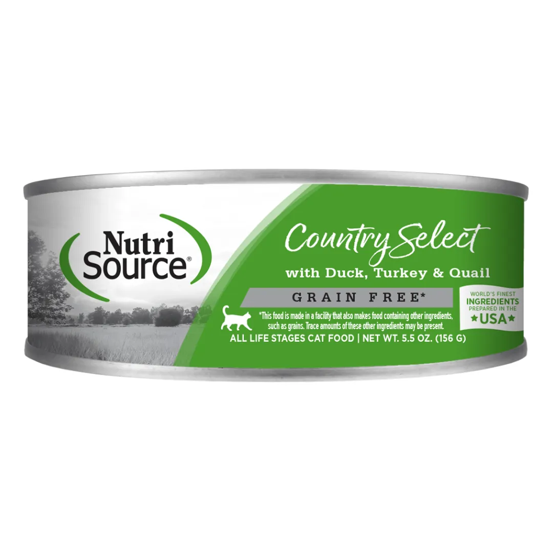 Comida Húmeda Nutrisource Para Gato Pato, Pavo Y Codorniz 5.5 oz