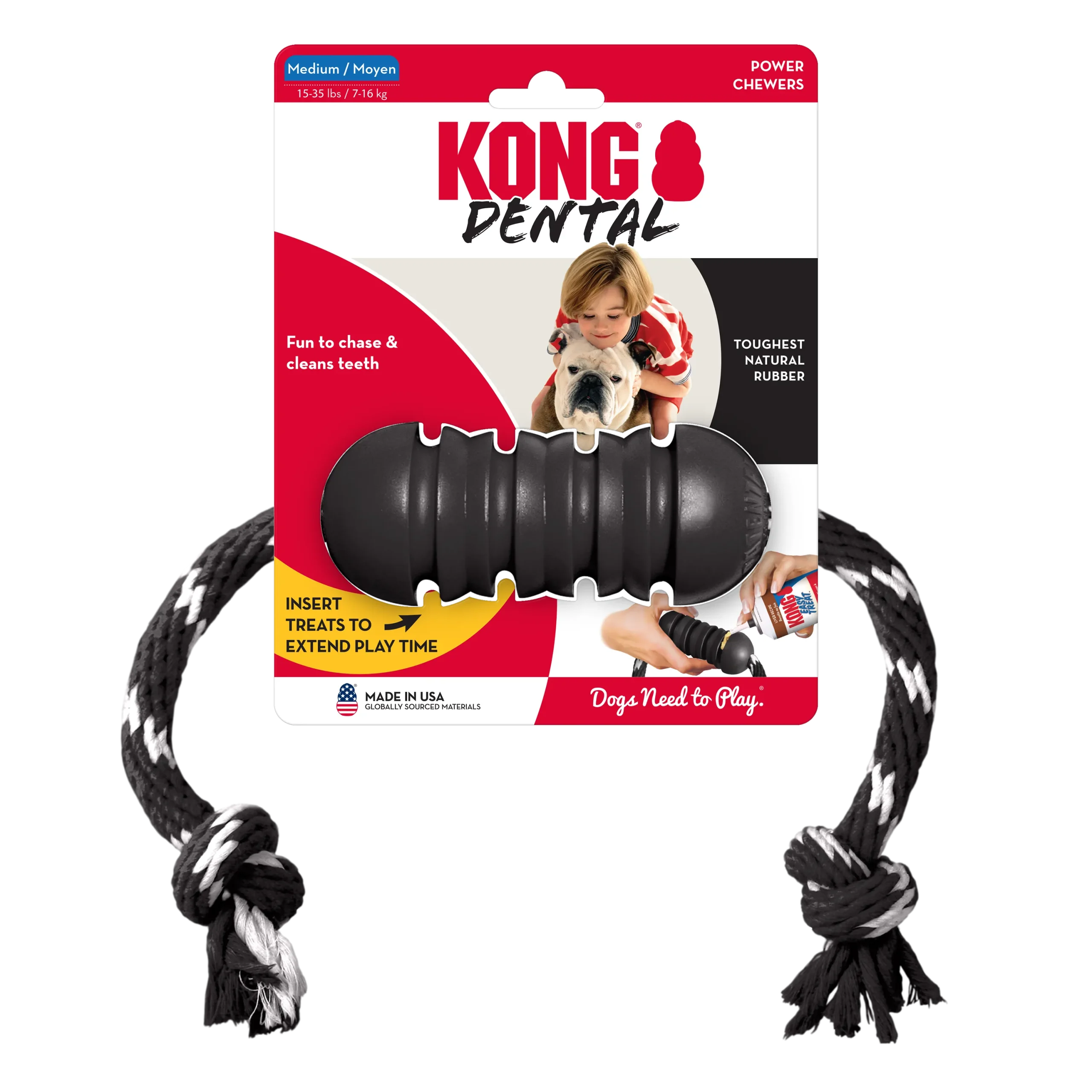 KONG EXTREME DENTAL W/ROPE MEDIANO