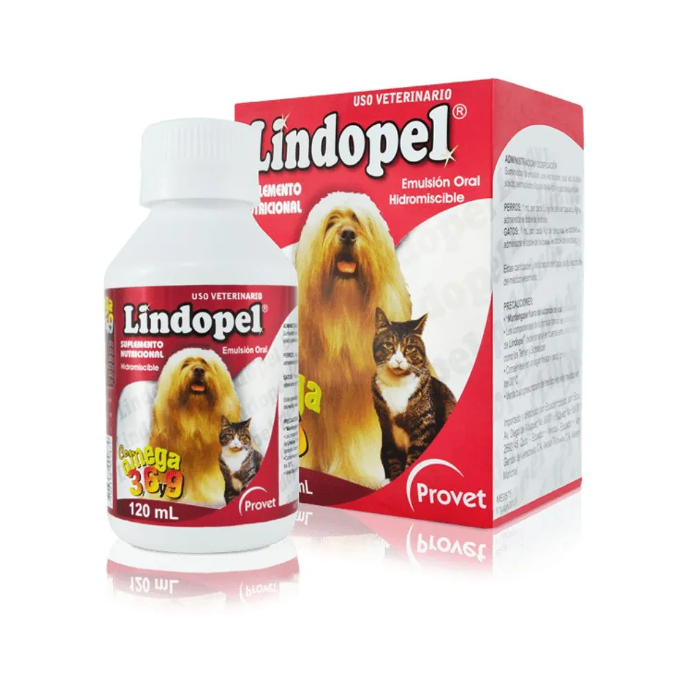 Lindopel Suplemento Nutricional Dermacéutico Balanceado para Perros y Gatos 120ml