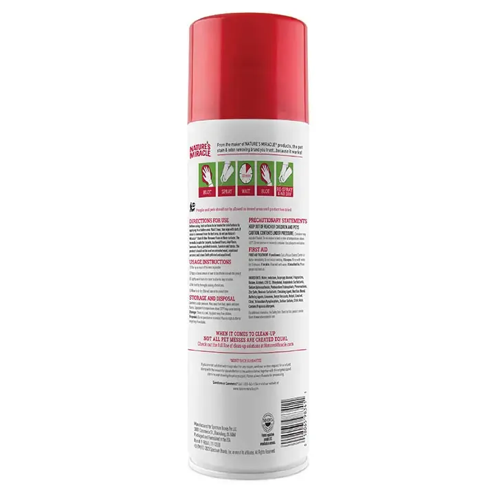 Nature’s Miracle Aerosol – Eliminador de Manchas y Olores para Gatos 17.5 Oz - Imagen 2