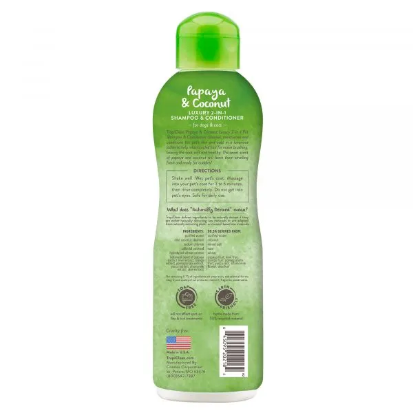 Tropiclean Shampoo & Conditioner Papaya & Coconut Luxury 2in1 - Imagen 2