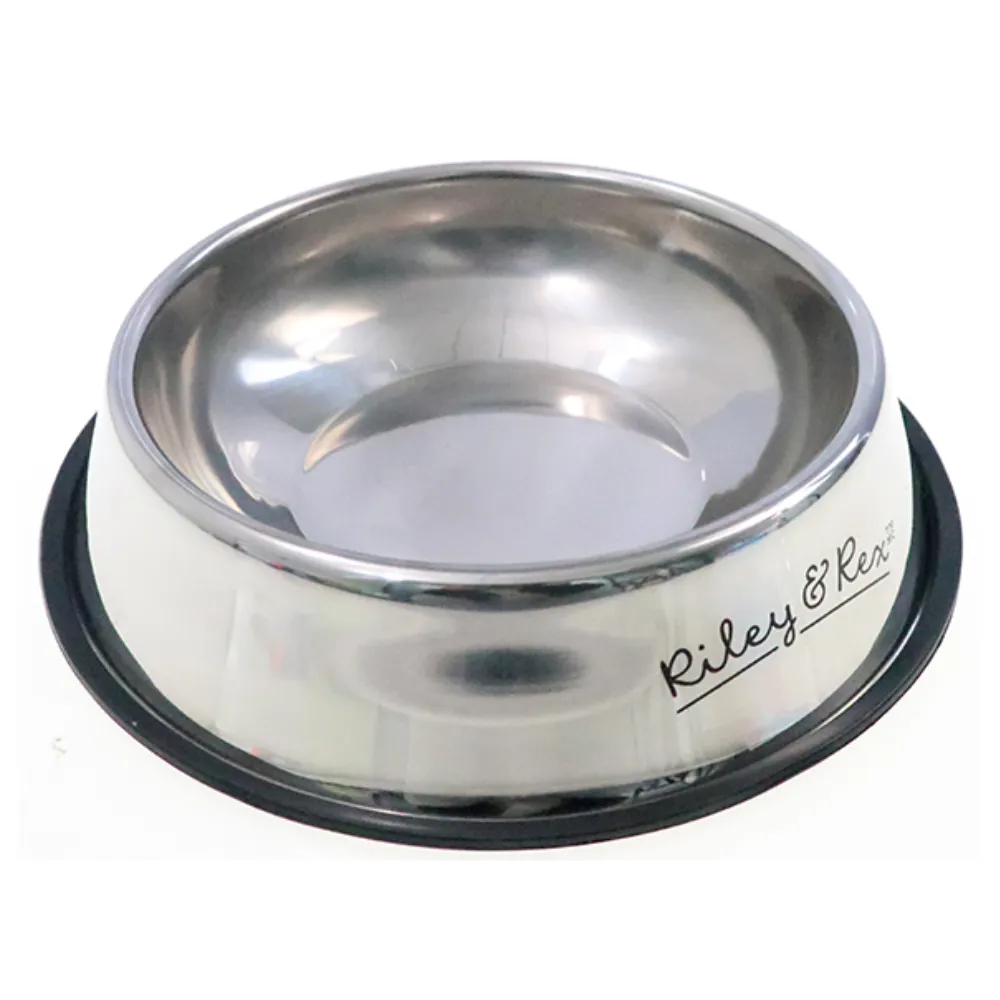 Riley & Rex Plato de Acero Inoxidable para Perros 8″/1380ml