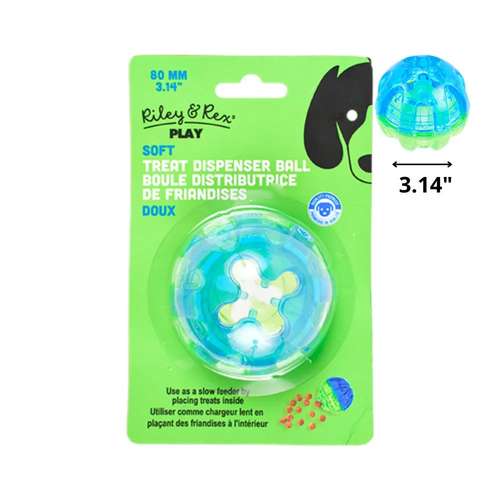 Riley & Rex Pelota Verde Transparente Dispensador de Golosinas para Perros 3.14″