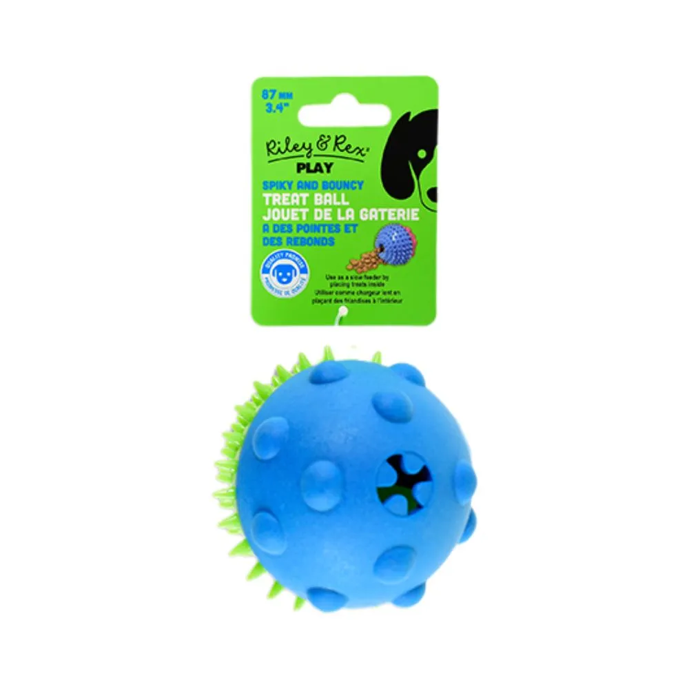 Riley & Rex Pelota Azul Dispensador de Golosinas para Perros 3.4″