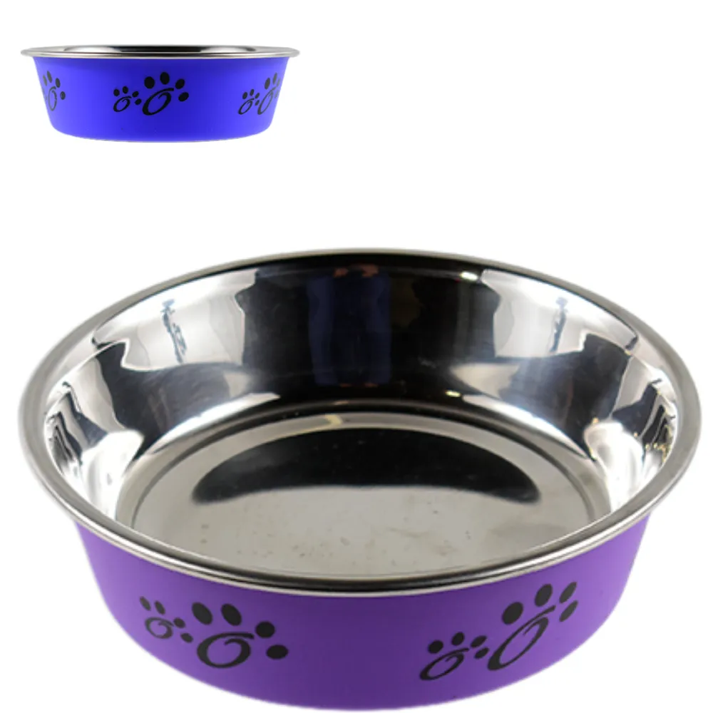 Riley & Rex Plato Morado de Acero Inoxidable para Perros 5″