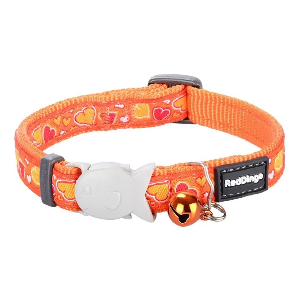 Red Dingo Ribbon Breezy Love Collar Naranja Para Gatos 8″