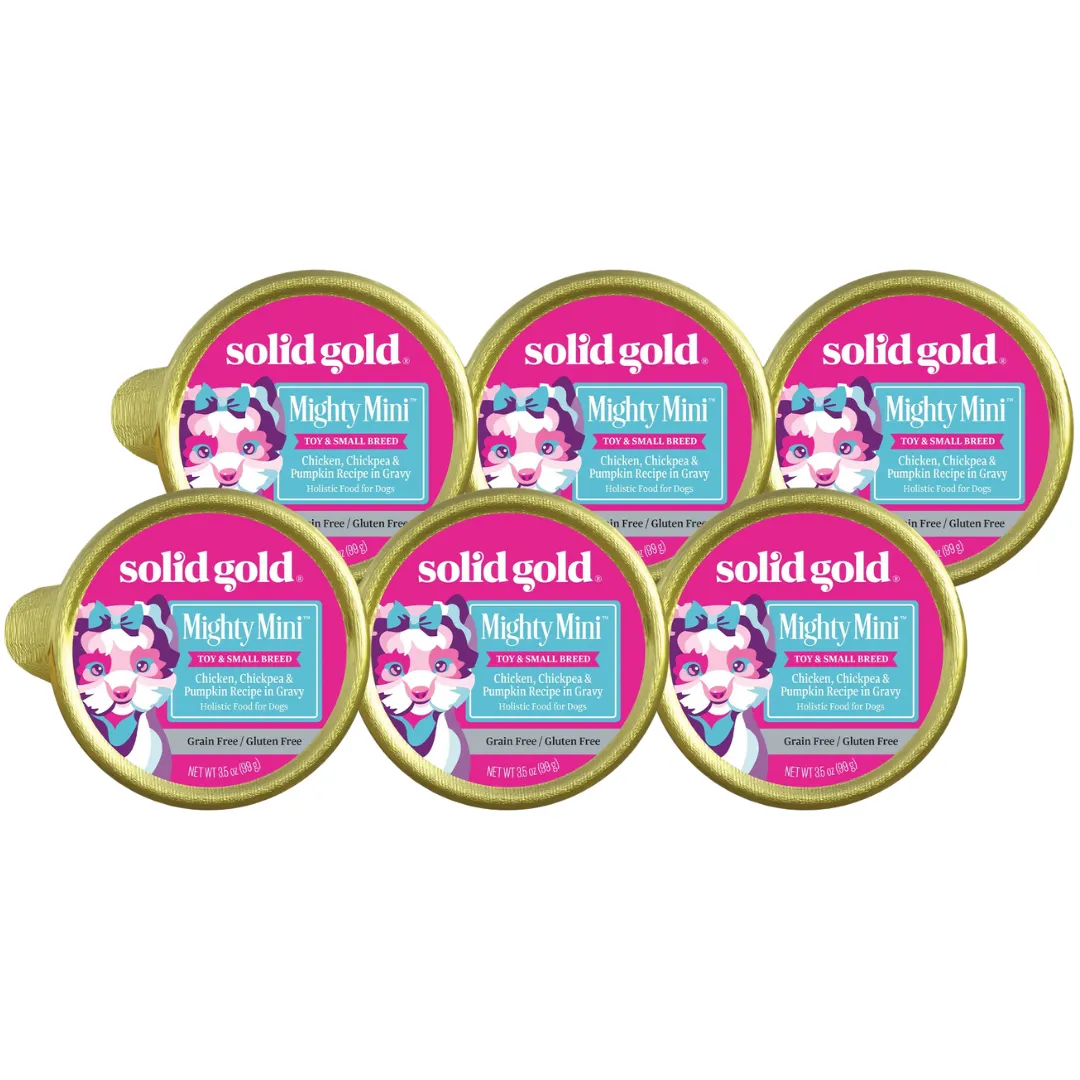 Solid Gold Mighty Mini Chicken Alimento Humedo De Pollo Libre De Granos Para Perros 3.5oz/99g (6-PACK)