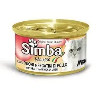Simba Lata Para Gato – Mousse De Corazón E Hígado de Pollo 85g