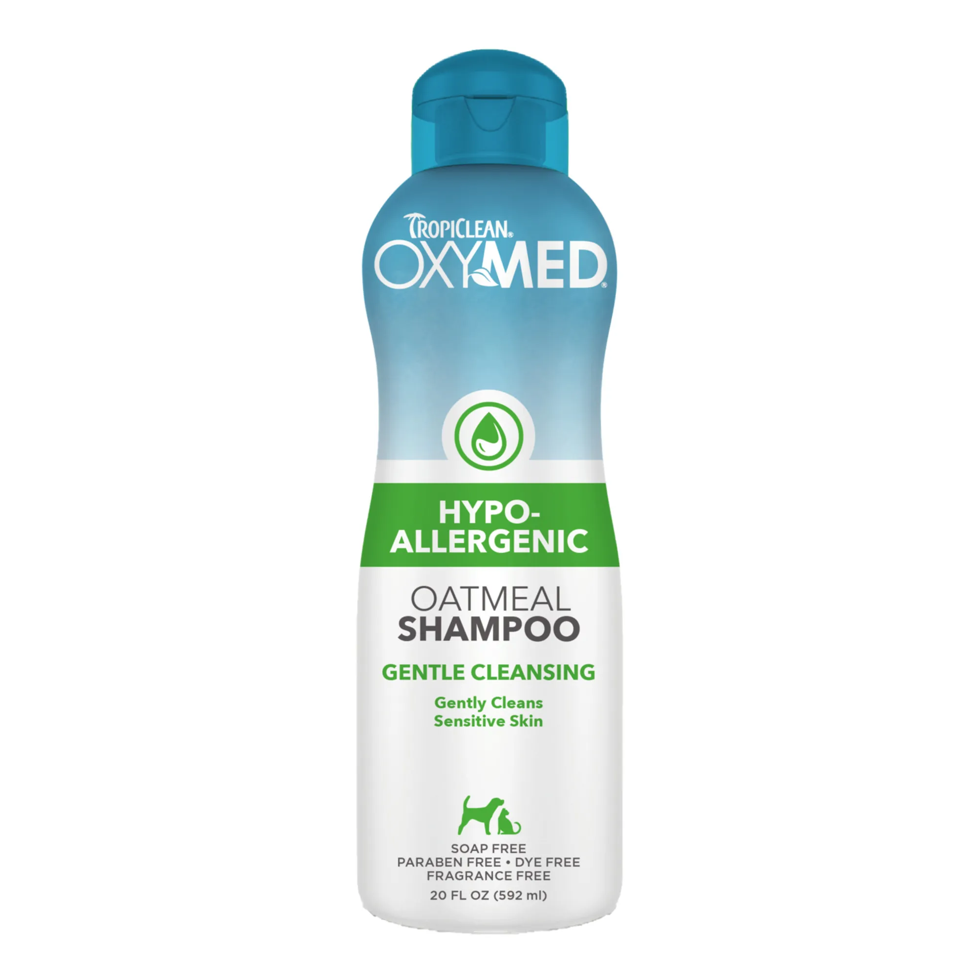 Tropiclean OxyMed Hypoallergenic Oatmeal Shampoo Para Perros y Gatos 20onz