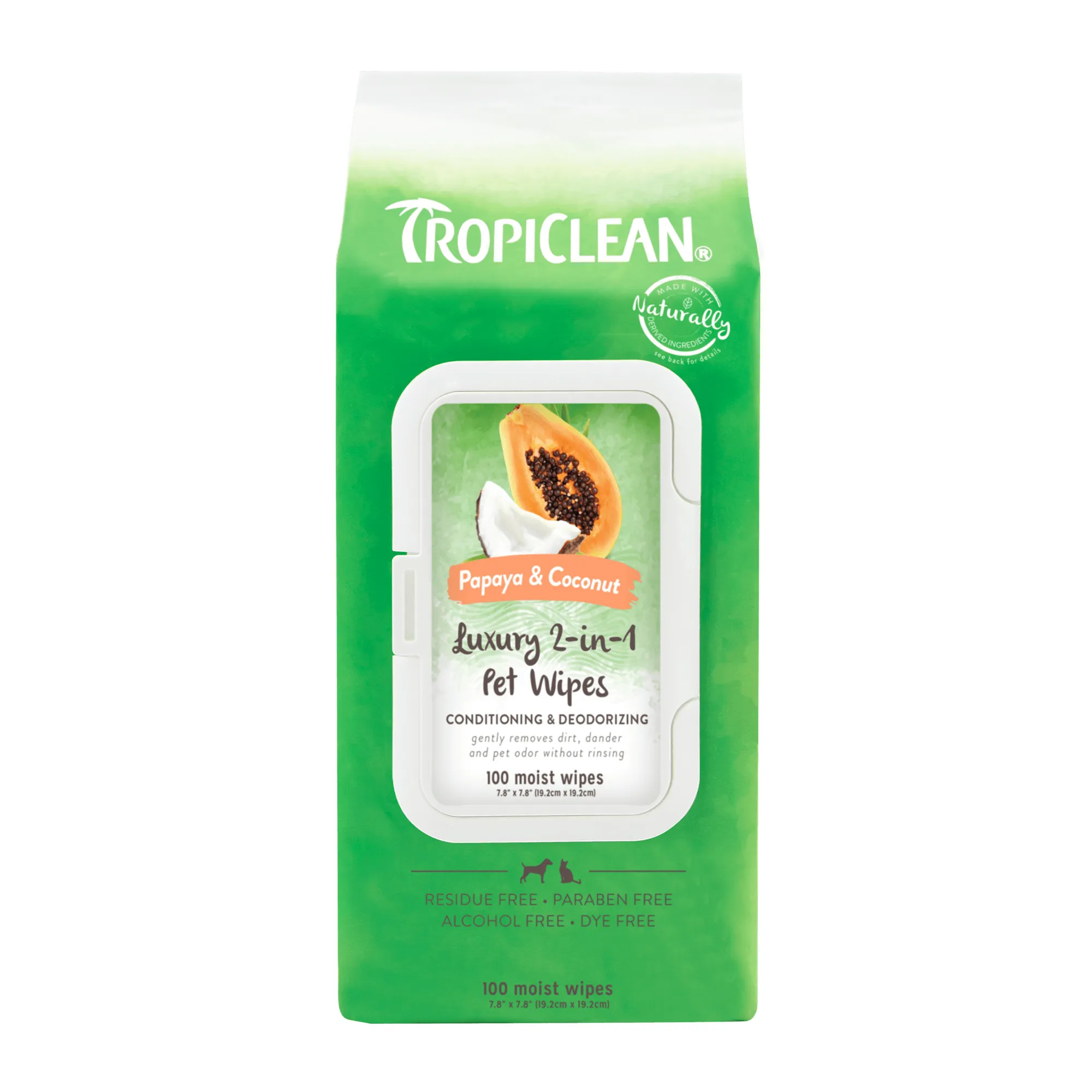 Tropiclean Pet Wipes Luxury 2in1 Papaya & Coconut – Toallitas Limpiadoras