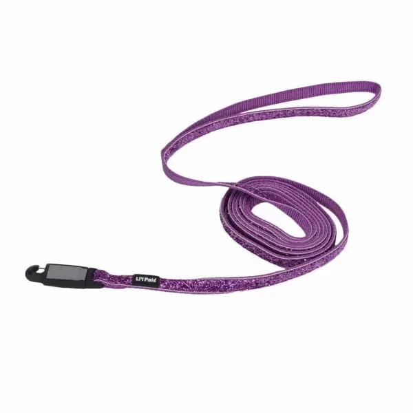Li’l Pals Correa Violeta Con Brillantina Para Perros 6′ x 3/8″