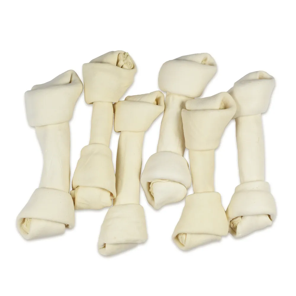 Hotspot Pets Hueso Masticable Para Perros De Cuero Blanco 9″