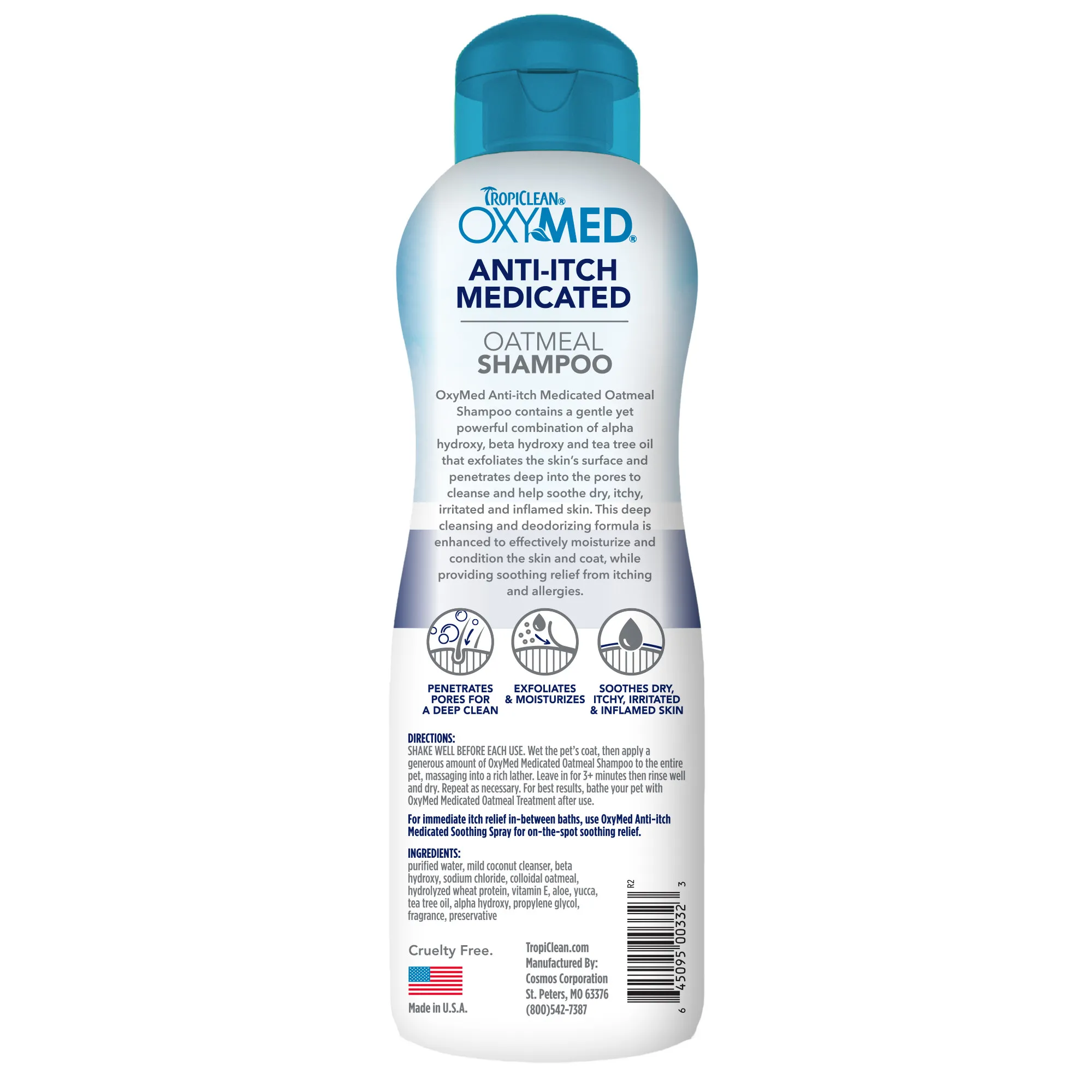 Tropiclean OxyMed Anti Itch Medicated Oatmeal Shampoo 20onz - Imagen 2