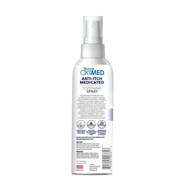 Tropiclean OxyMed Anti Itch Medicated Soothing Spray 8oz - Imagen 2