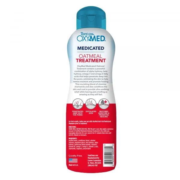 Tropiclean OxyMed Medicated Oatmeal Shampoo Treatment 20oz - Imagen 2