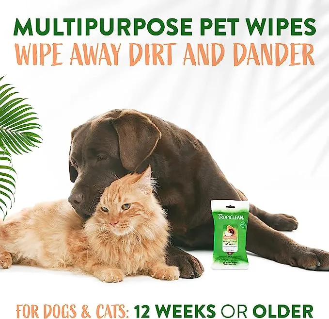 Tropiclean Pet Wipes Luxury 2in1 Papaya & Coconut – Toallitas Limpiadoras - Imagen 6