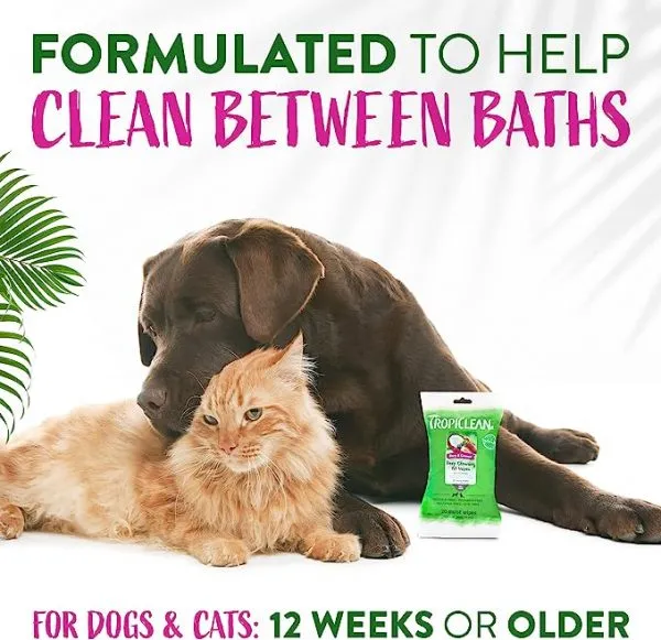 Tropiclean Pet Wipes Deep Cleaning Berry & Coconut 20 Unidades - Imagen 2