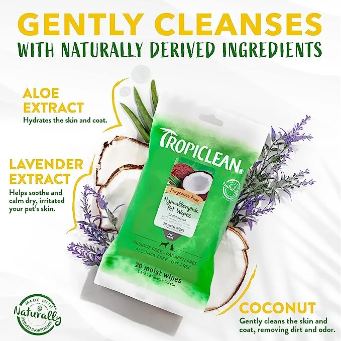 Tropiclean Pet Hypoallergenic Wipes – Toallitas Limpiadoras - Imagen 3