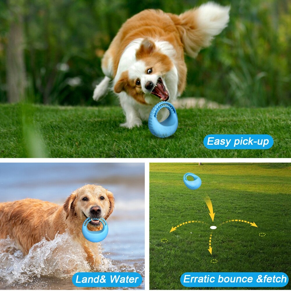 Discos de juguete voladora interactiva para perros pequeños y grandes, mordedores de juguete para perros de goma suave - Imagen 5