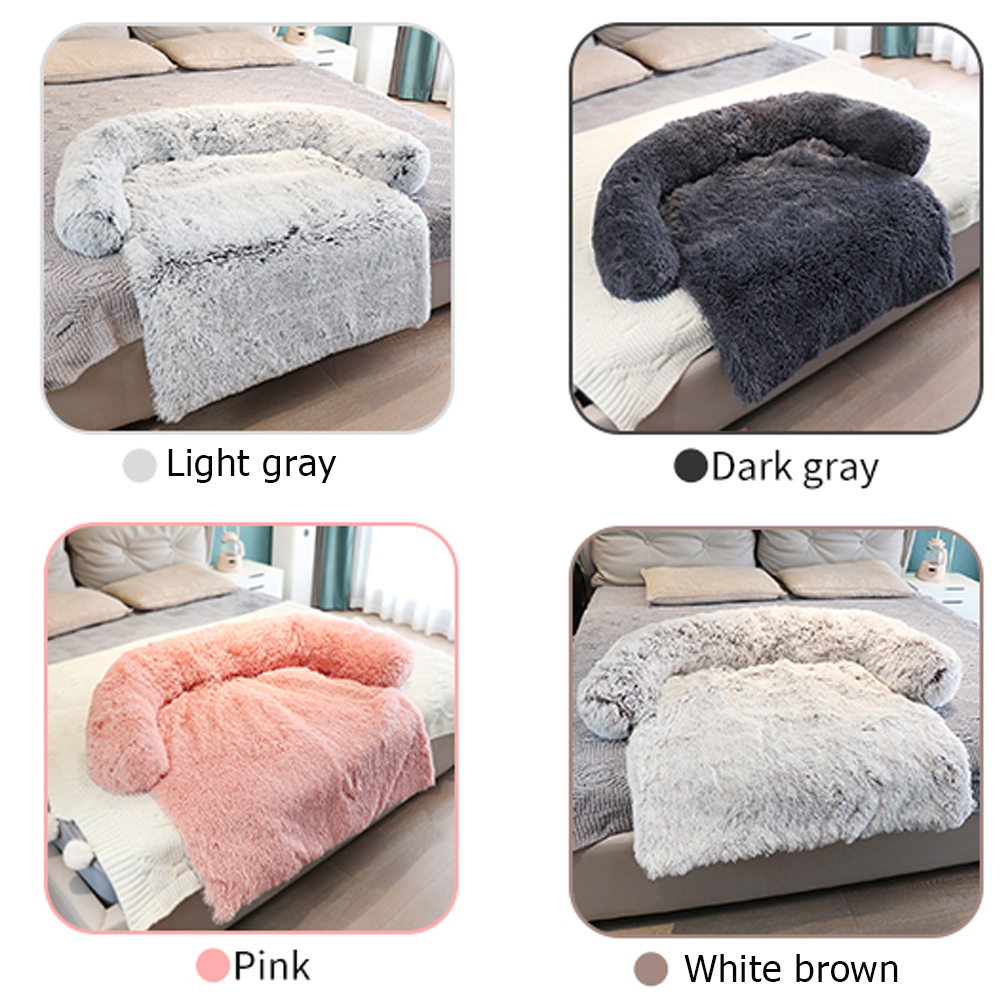 Sofá cama de felpa para perro grande, cojín lavable, manta, funda para sofá - Imagen 7