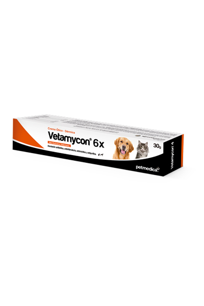 VETAMYCON 6X -Antibiótico, Antiinflamatorio Crema perros – Clotrimazol