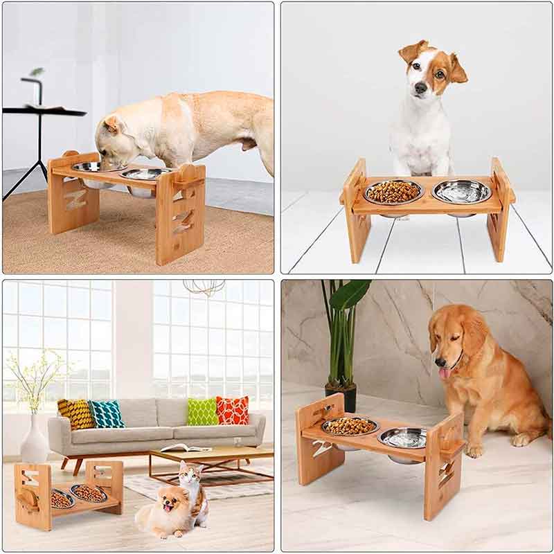 Comedero En altura para Perros Inclinado de Bambú: Increíble Máxima Comodidad y Bienestar Natural - Imagen 7